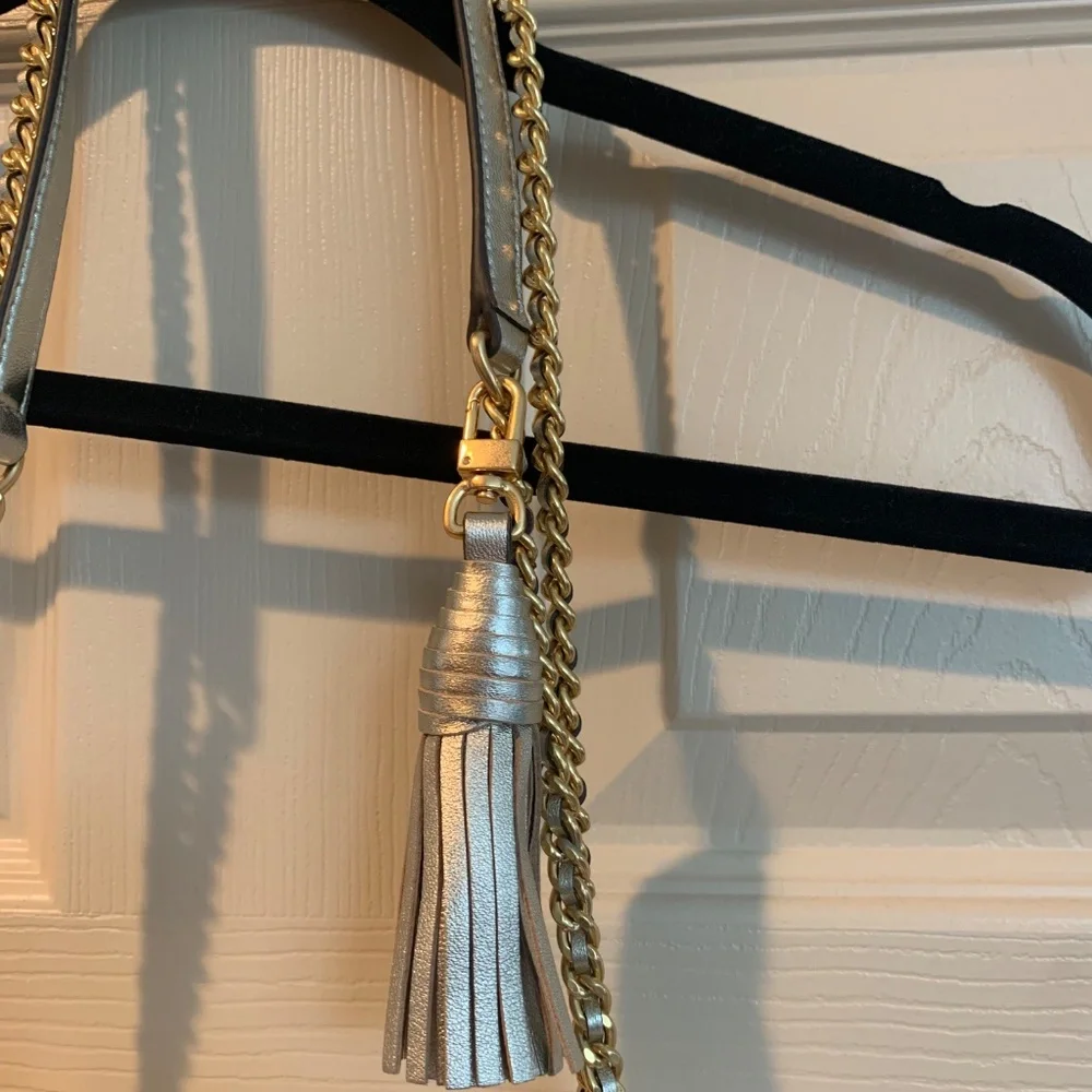 Tory Burch Gold Small Fleming Leather Handbag - Picture 2 of 13